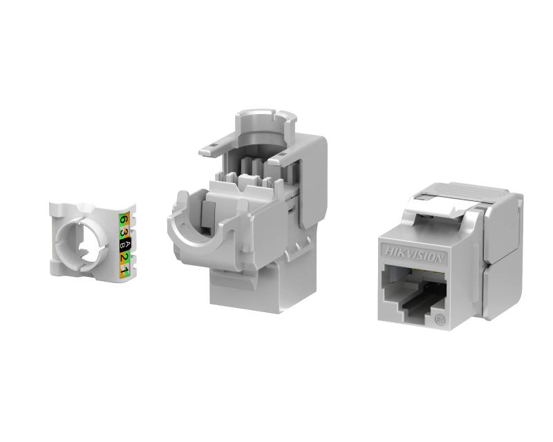 Hikvision DS-1CK6AP180N — Prise Keystone Cat 6A STP à 180° sans outil blindée (50 Pcs)