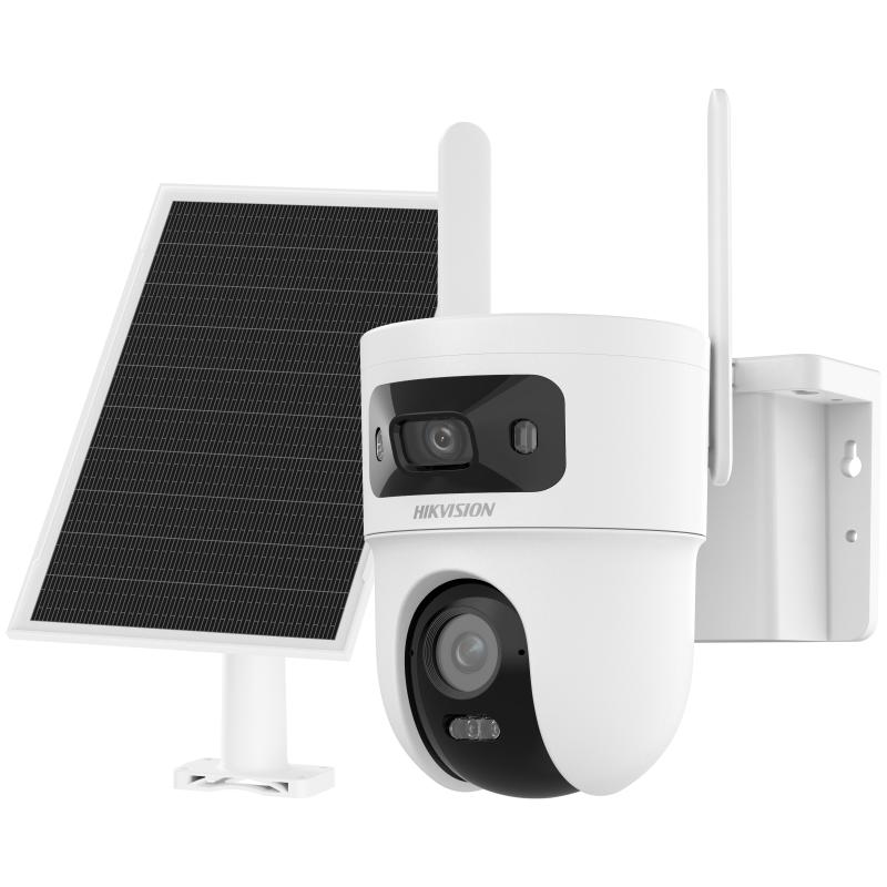 Hikvision DS-2CFSP8-D/4G solar-powered dual-lens PT camera with solar panel