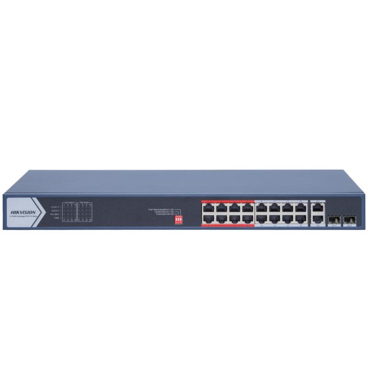 16-منفذ FAST ETHERNET UNMANAGED سويتش شبكة PoE DS-3E0318P-E من Hikvision