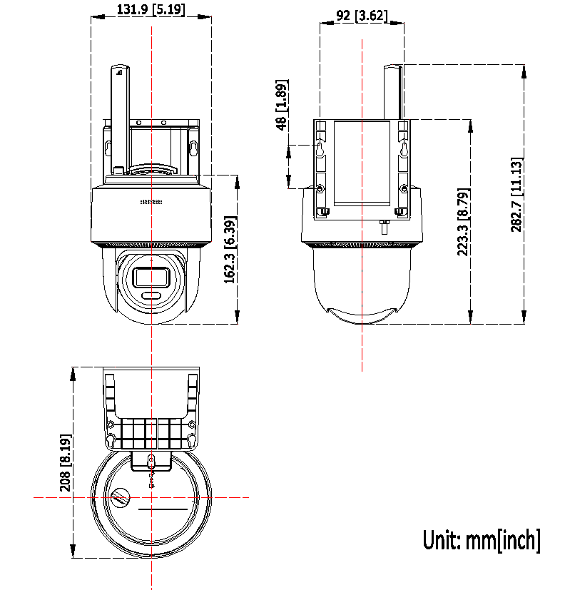 Hikvision DS-2CFSP4/4G RSA camera dimensions