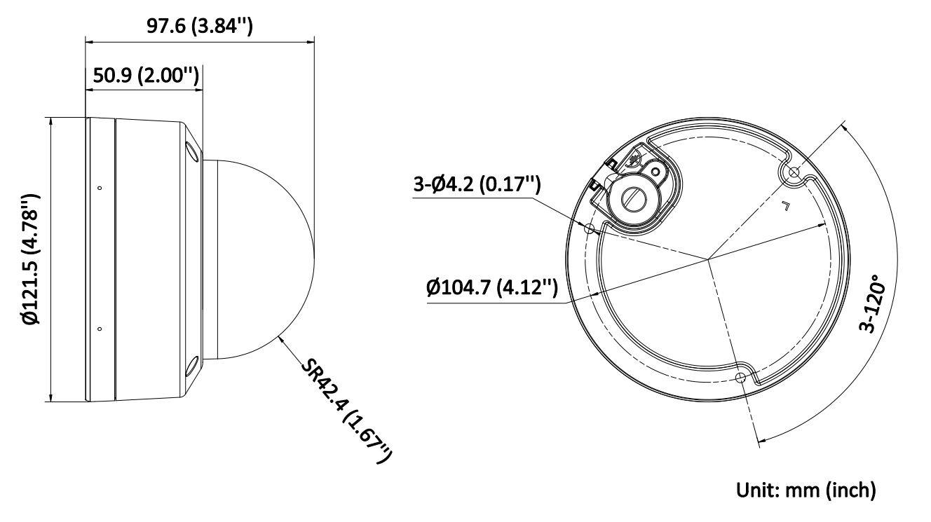 6 MP كاميرا مراقبة شبكية قبة ثابتة بإضاءة هجينة ذكية DS-2CD1163G2-LIU(4MM) من Hikvision