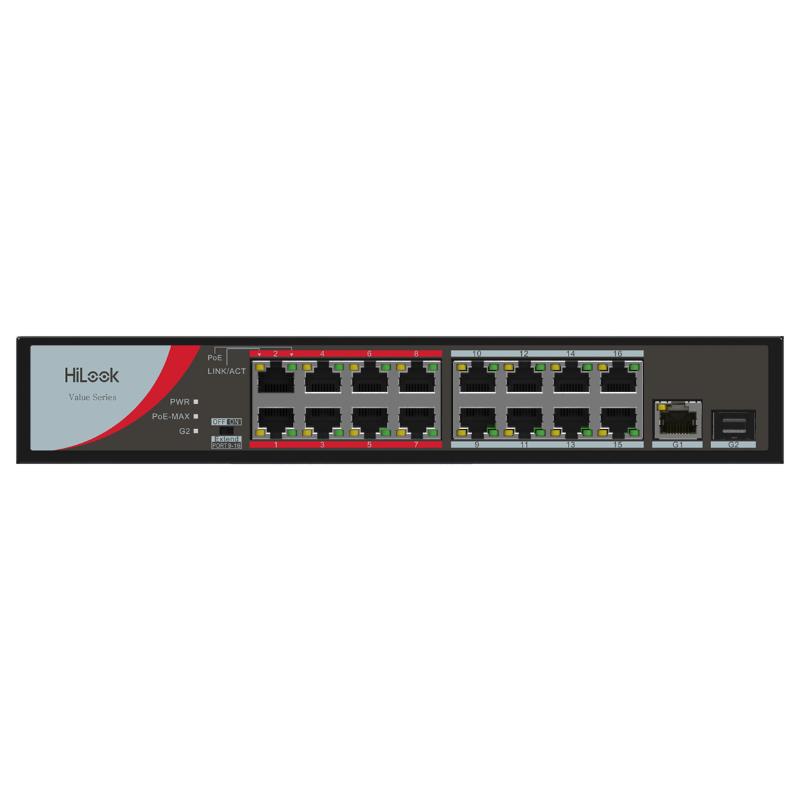 Hikvision HiLook NS-0318P-130(B) 16-port Fast Ethernet unmanaged PoE switch